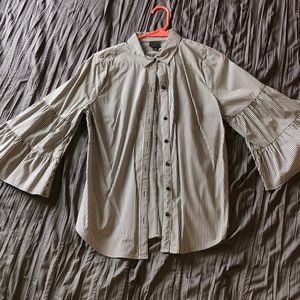 Worthington BELL SLEEVE 3/4 Sleeve Button Down